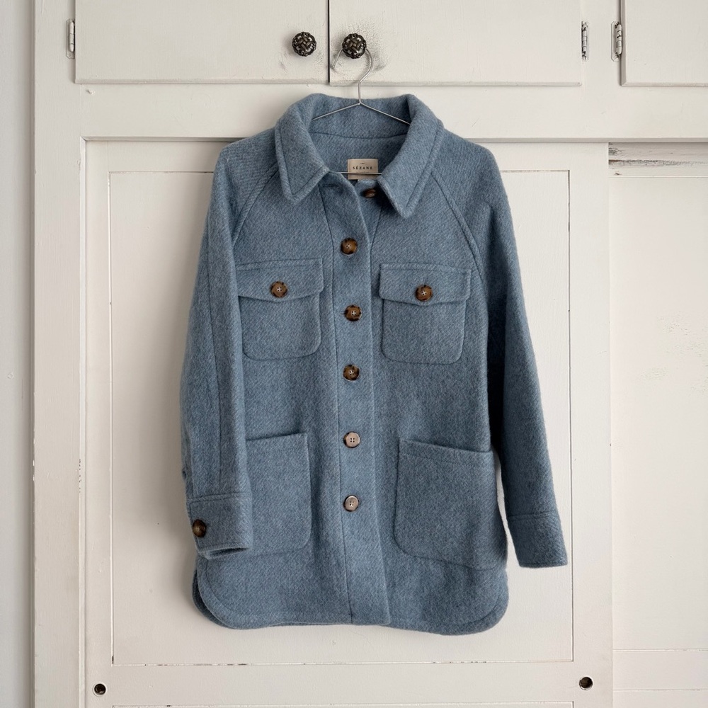 Sezane Joe Coat - Vintage Blue